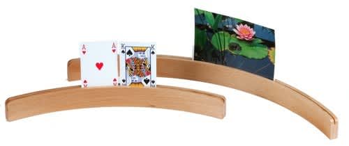 Kaarthouder Kaartlat hout tafelmodel, 50 cm gebogen lang multiplex