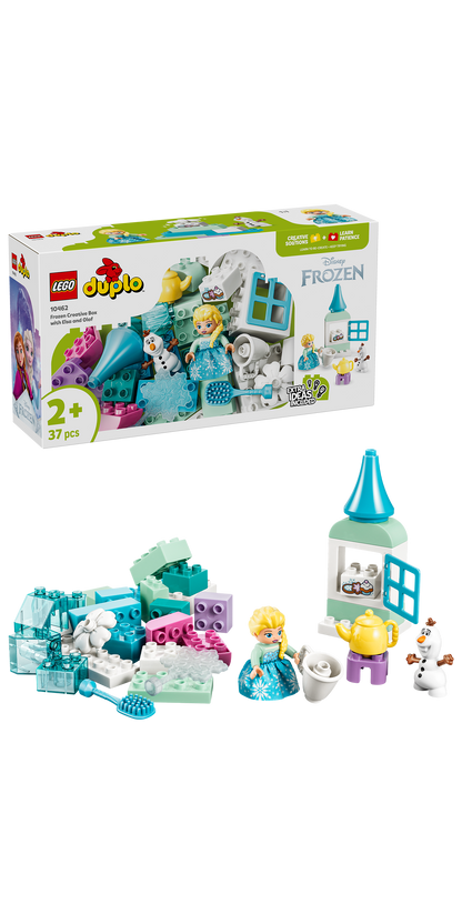 LEGO DUPLO Disney Frozen Creatieve Doos met Elsa en Olaf Bouwpakket voor Peuters met 2 Figuren - Educatief Montessori Speelgoed - Cadeau voor Jongens en Meisjes vanaf 2 Jaar 10462