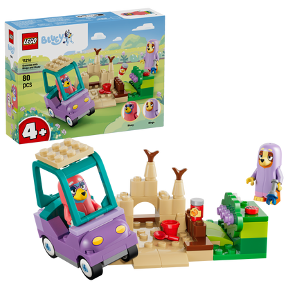 LEGO Bluey Oma’s met Bingo en Bluey - Educatief Speelgoed voor Peuters met Auto, 2 Minifiguren en Tuin - Montessori Set - Verjaardagscadeau voor Meisjes en Jongens vanaf 4 Jaar - 11216