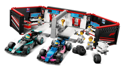 LEGO Pitbox mit Mercedes AMG und Alpine F1 Autos 60444 City