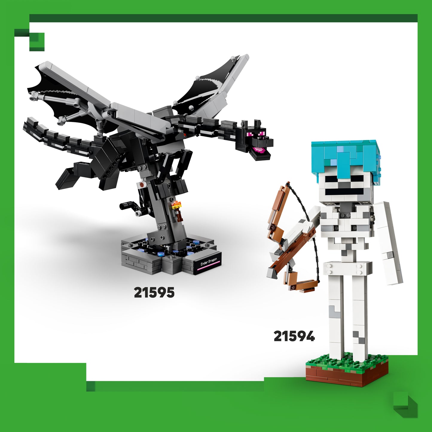LEGO Minecraft De Enderdraak Bouwpakket voor Kinderen met Interactief Figuur, Vleugels en Portaalstandaard - Kinderkamer Decoratie - Cadeau voor Jongens, Meisjes en Gamers vanaf 10 Jaar - 21595