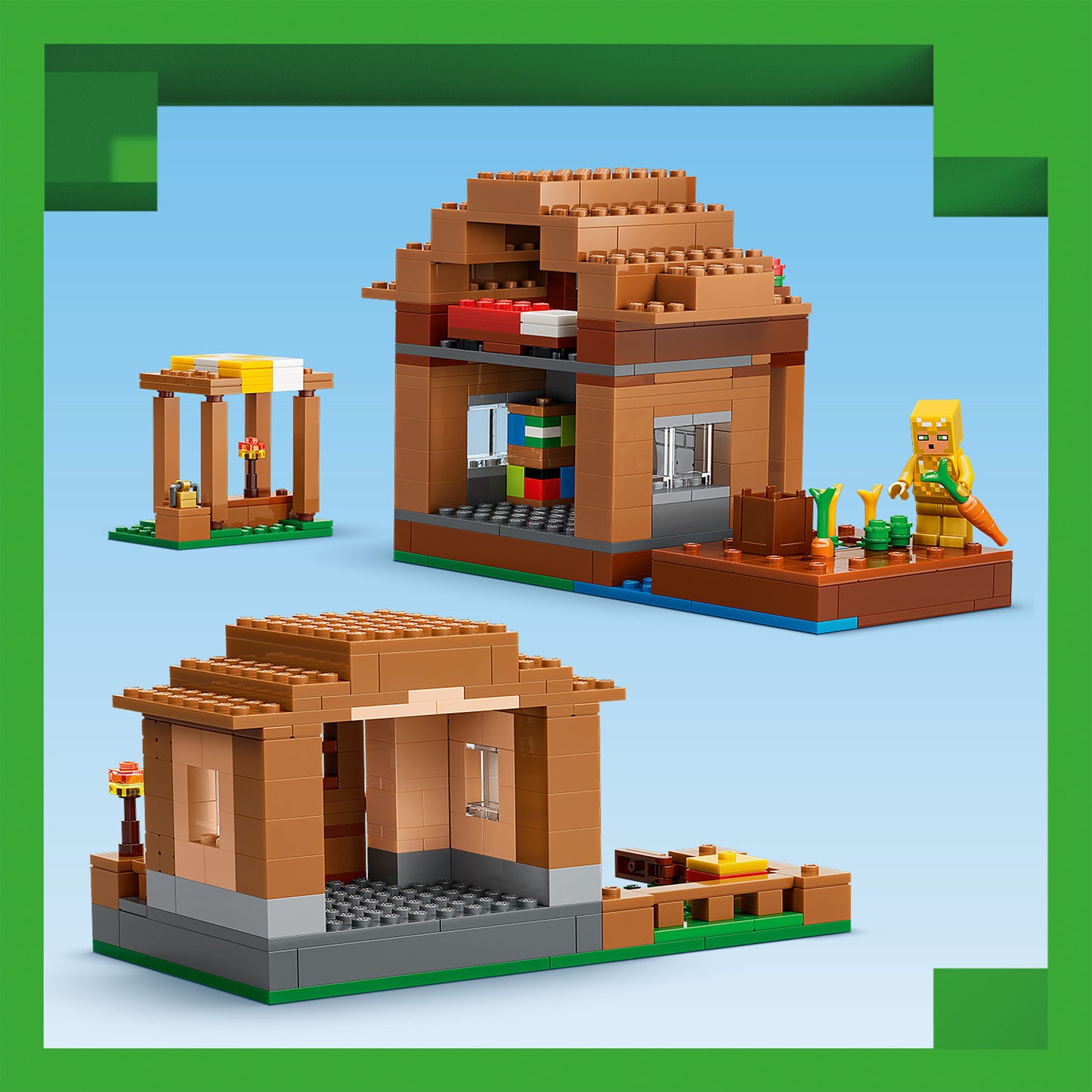 LEGO Minecraft Oproeper Dorpsaanval Bouwpakket voor Kinderen met 11 figuren Incl. Bakker en IJzeren Golem - Kinderkamer Decoratie - Cadeau voor Jongens, Meisjes en Gamers vanaf 9 Jaar - 21596