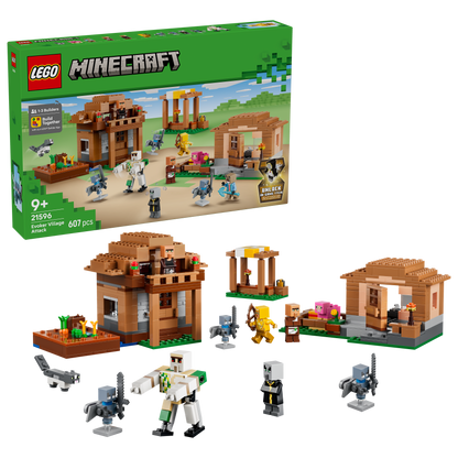 LEGO Minecraft Oproeper Dorpsaanval Bouwpakket voor Kinderen met 11 figuren Incl. Bakker en IJzeren Golem - Kinderkamer Decoratie - Cadeau voor Jongens, Meisjes en Gamers vanaf 9 Jaar - 21596