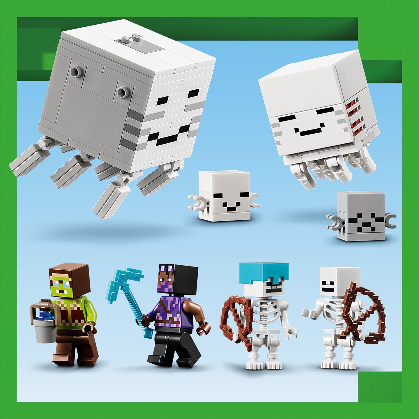 LEGO Minecraft Ghast-huis Bouwpakket voor Kinderen met 8 Figuren Incl. 2 Skeletten en 4 Ghasts met Accessoires - Kinderkamer Decoratie - Cadeau voor Jongens, Meisjes en Gamers vanaf 9 Jaar - 21597