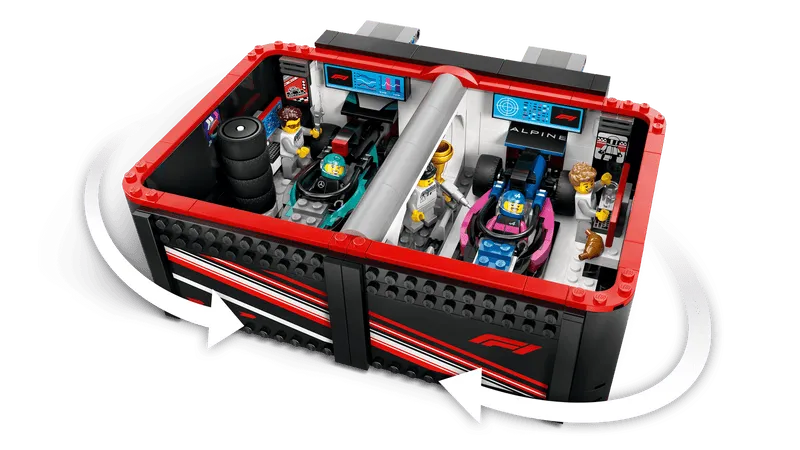 LEGO Pitbox mit Mercedes AMG und Alpine F1 Autos 60444 City