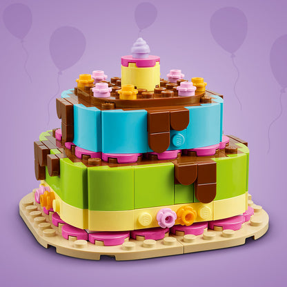 LEGO Verjaardagstaart - Knutselpakket voor Kinderen met Speelgoed Taart met 10 Kaarsen, Glazuur en Bloemen - Tafeldecoratie en Feestartikel - Cadeau voor Jongens en Meisjes vanaf 7 Jaar 40815
