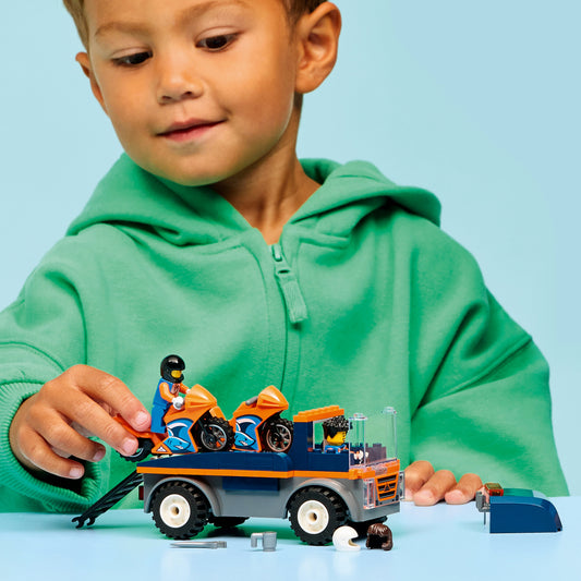 LEGO® City Transportwagen voor Motoren - Bouwset met Speelgoedvoertuig - 2 Minifiguren - 60491