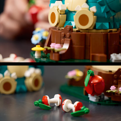 LEGO Pokémon Munchlax - Verzamelbaar Dieren Figuur met Boomstam, Appel en 2 Klokkenhuizen - Woondecoratie en Kantoor Decoratie - Bouwpakket voor Volwassenen - Cadeau voor Mannen en Vrouwen 72150