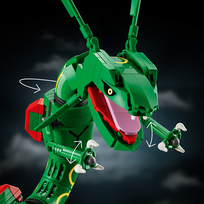 LEGO Pokémon Rayquaza Dieren Figuur Bouwpakket voor Volwassenen - Verstelbare Vliegende Draak met Zinnia en een Ultra Ball - Woondecoratie en Kantoor Decoratie - Cadeau voor Mannen en Vrouwen - 72168