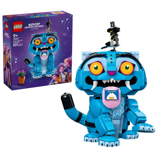 LEGO KPop Demon Hunters Derpy Tiger en Sussie Bird K-Pop Speelgoed voor Kinderen met 2 Dieren Figuren en Bloempot - Kinderkamer Decoratie - Cadeau voor Meisjes, Jongens en Fans vanaf 9 Jaar 72537