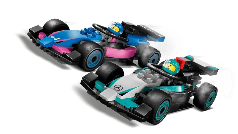LEGO Pitbox mit Mercedes AMG und Alpine F1 Autos 60444 City