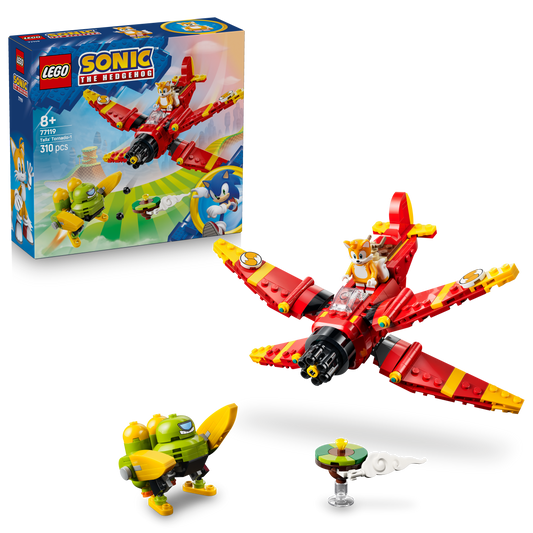 LEGO Sonic the Hedgehog Tails en zijn Tornado-1 - Speelgoed Vliegtuig Bouwpakket voor Kinderen met Tails en Badnic Figuur - Cadeau voor Gamers vanaf 8 Jaar - 77119