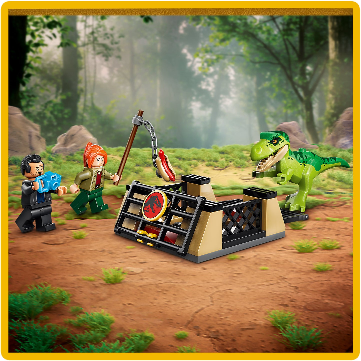 LEGO Jurassic World Jonge T. Rex Transporttruck - Speelgoed Dinosaurus voor Kinderen - Bouwpakket met T. Rex Figuur, 2 Minifiguren en Terreinwagen - Cadeau voor Jongens en Meisjes vanaf 4 Jaar 77978
