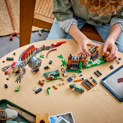 LEGO Jurassic World Spinosaurus Ontsnapping - Dinosaurus Speelgoed voor Kinderen Vanaf 9 Jaar - Bouwpakket met Verstelbare Dino en 2 Minifiguren - Decoratie - Cadeau voor Jongens en Meisjes 77982