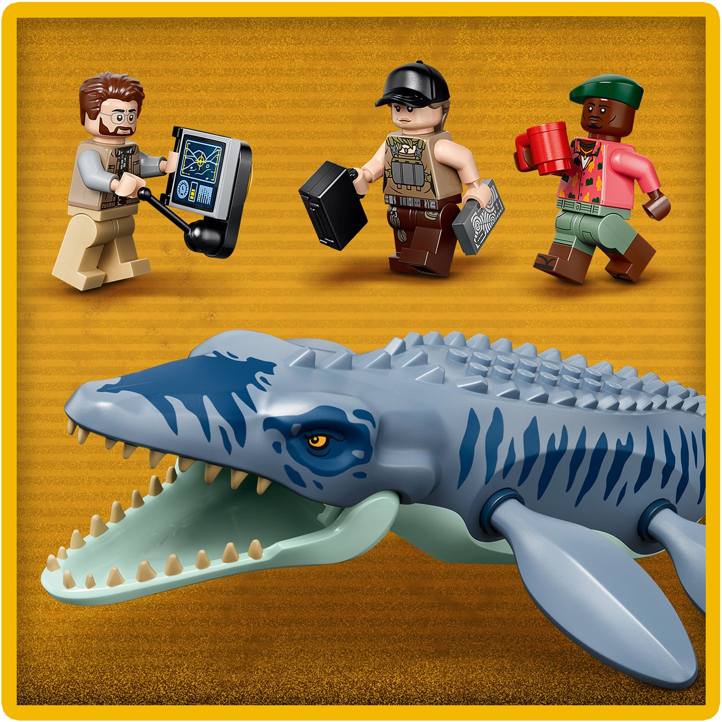 LEGO Jurassic World Mosasaurus Bootaanval - Dinosaurus Speelgoed voor Kinderen Vanaf 7 Jaar - Bouwpakket met 3 Minifiguren en Voorgevormd Dino Model - Cadeau voor Jongens en Meisjes 77983