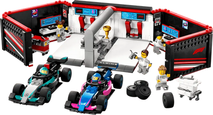 LEGO Pitbox mit Mercedes AMG und Alpine F1 Autos 60444 City