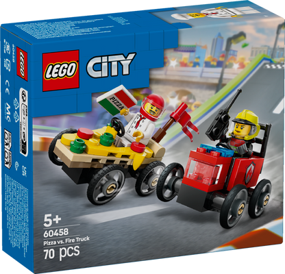 LEGO Race Car Package: Pizza Van vs Fire Truck 60458 City