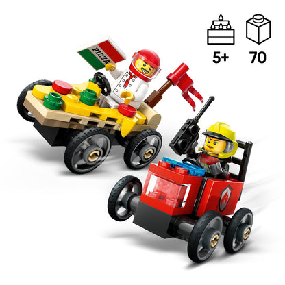 LEGO Race Car Package: Pizza Van vs Fire Truck 60458 City