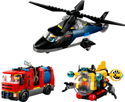 LEGO Helicopter, Fire Truck and Submarine 60462 City