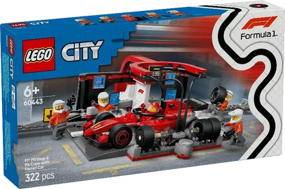 LEGO 60443 F1 Pit Crew Ferrari, De spanning van de Formule 1 pitstop in je eigen kamer!