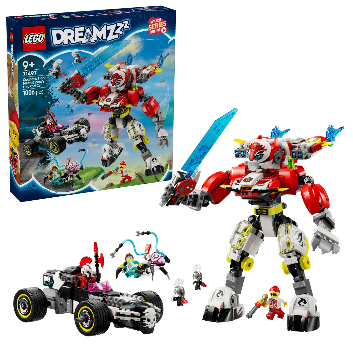 LEGO Coopers Tiger Mech &amp; Zero's HotRod 71497 Dreamzzz (Pre-Order: January 2025)