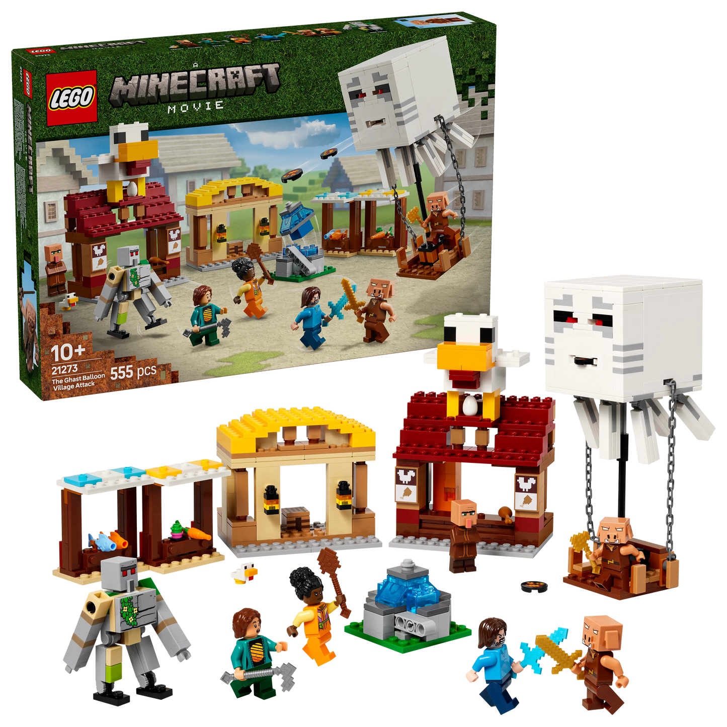 LEGO De Ghast-ballon aanval op het dorp 21273 Minecraft