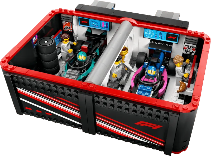 LEGO Pitbox mit Mercedes AMG und Alpine F1 Autos 60444 City