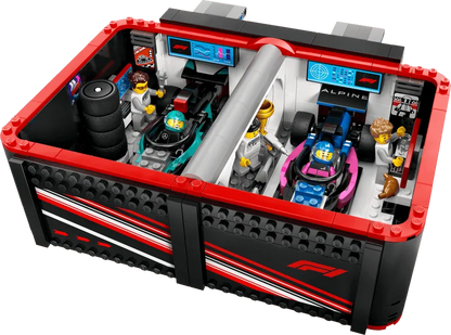 LEGO Pitbox mit Mercedes AMG und Alpine F1 Autos 60444 City