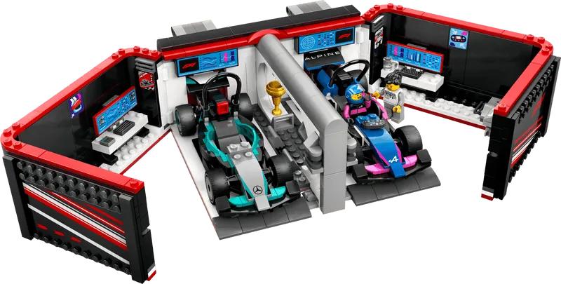 LEGO Pitbox mit Mercedes AMG und Alpine F1 Autos 60444 City