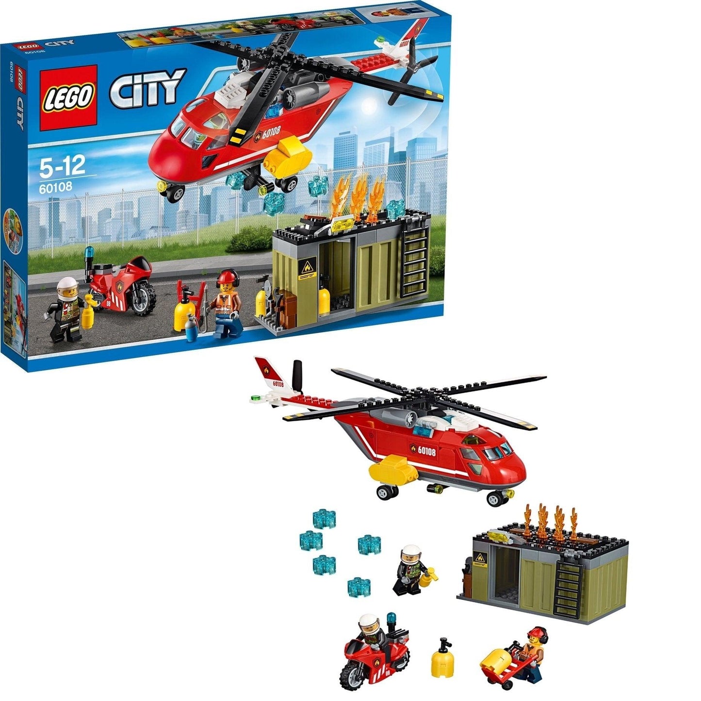 LEGO Brandweer Helikopter en motor 60108 City | 2TTOYS ✓ Official shop<br>